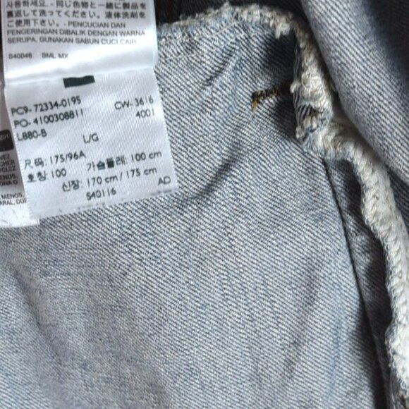 Levi's Light Distressed Wash Denim Trucker Jean Jacket Large - Picture 9 of 11